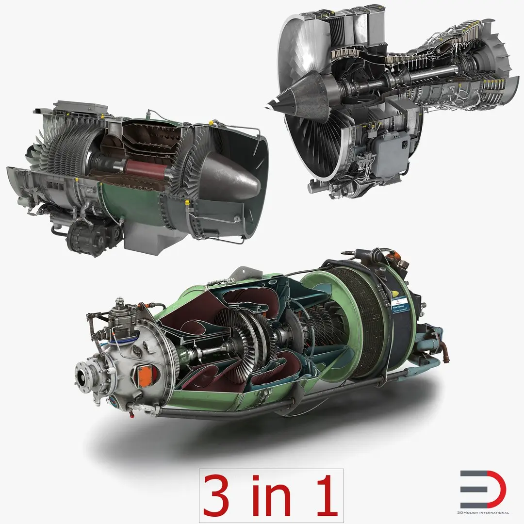 Sectioned Turbojet Engines 3D Models Collection 3D model