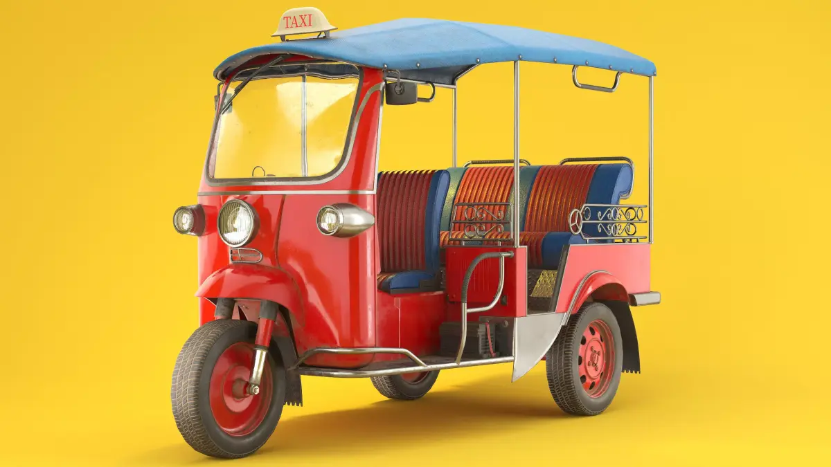 Tuk Tuk Taxi Low Poly PBR Low-poly 3D model