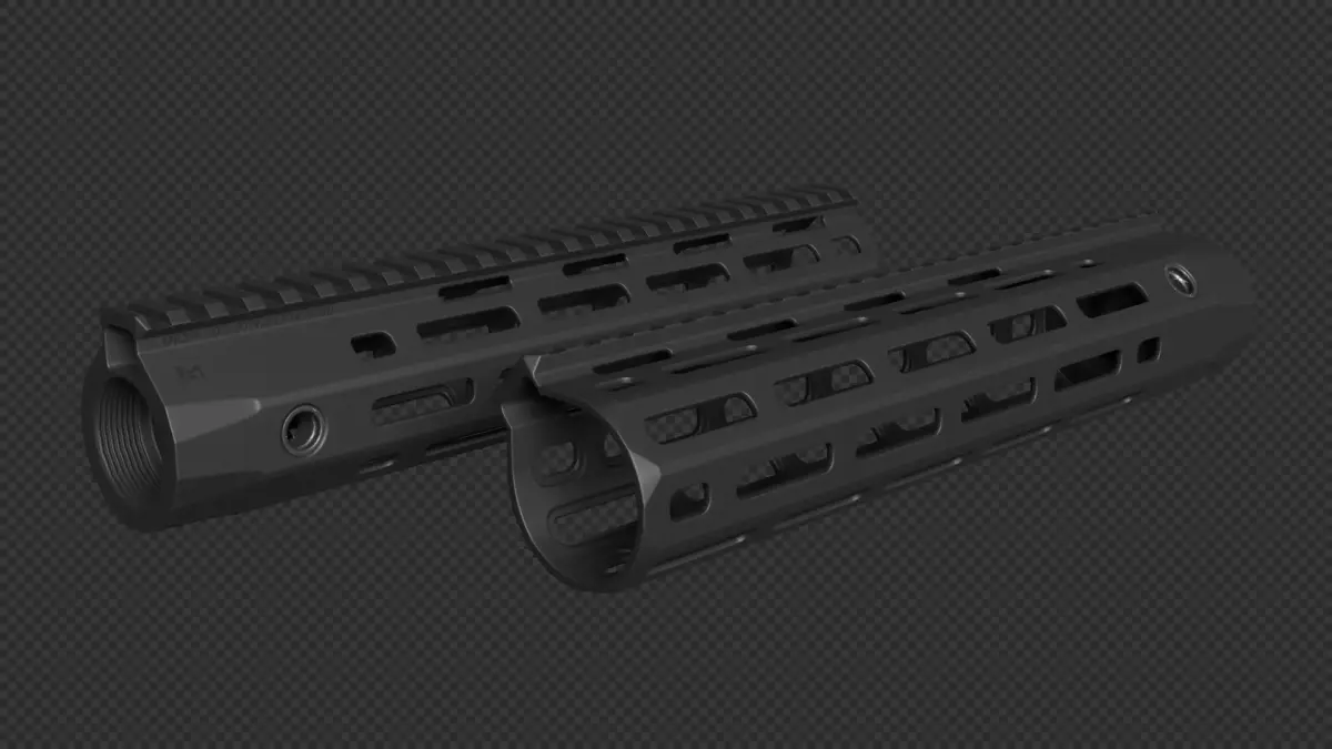 AR-15 KAC URX4 10Inch M-LOK Handguard Low-poly 3D model
