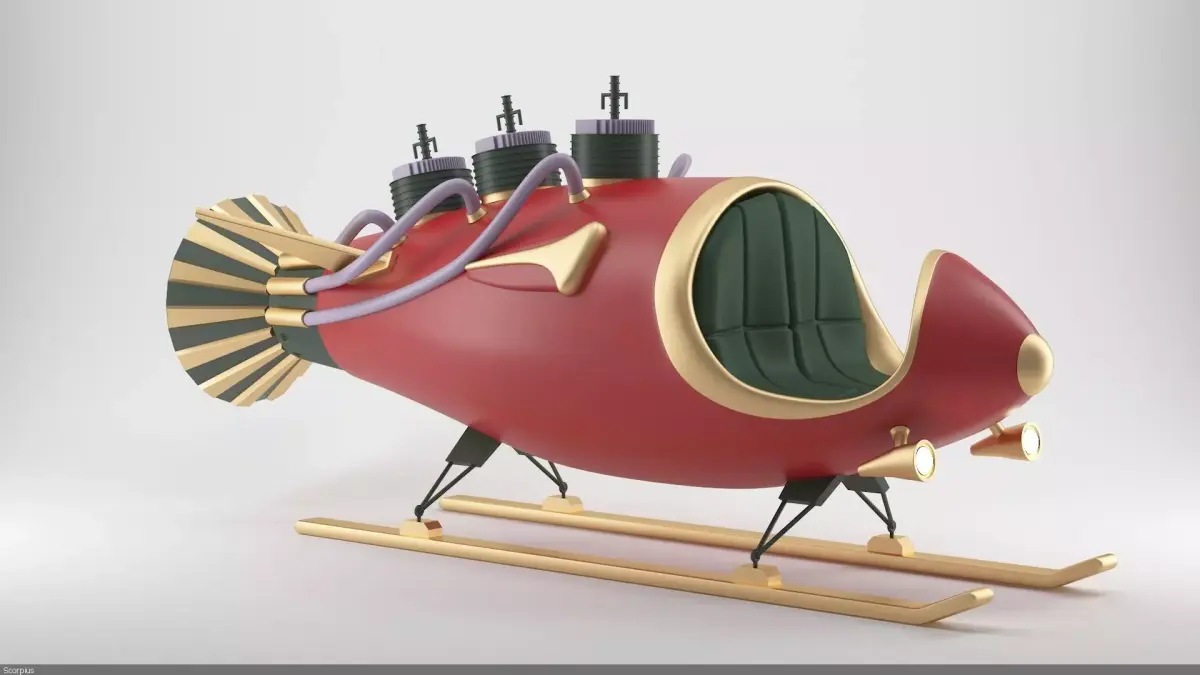 Alien Xmas Rocket 3D model