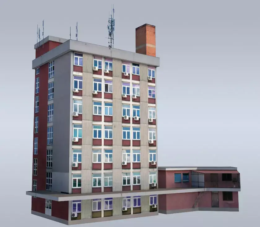 Communist administrative building Low-poly 3D model