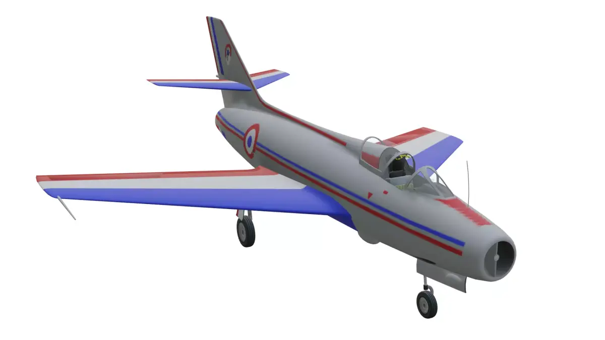 Dassault MD454 Mystere IV Low-poly 3D model