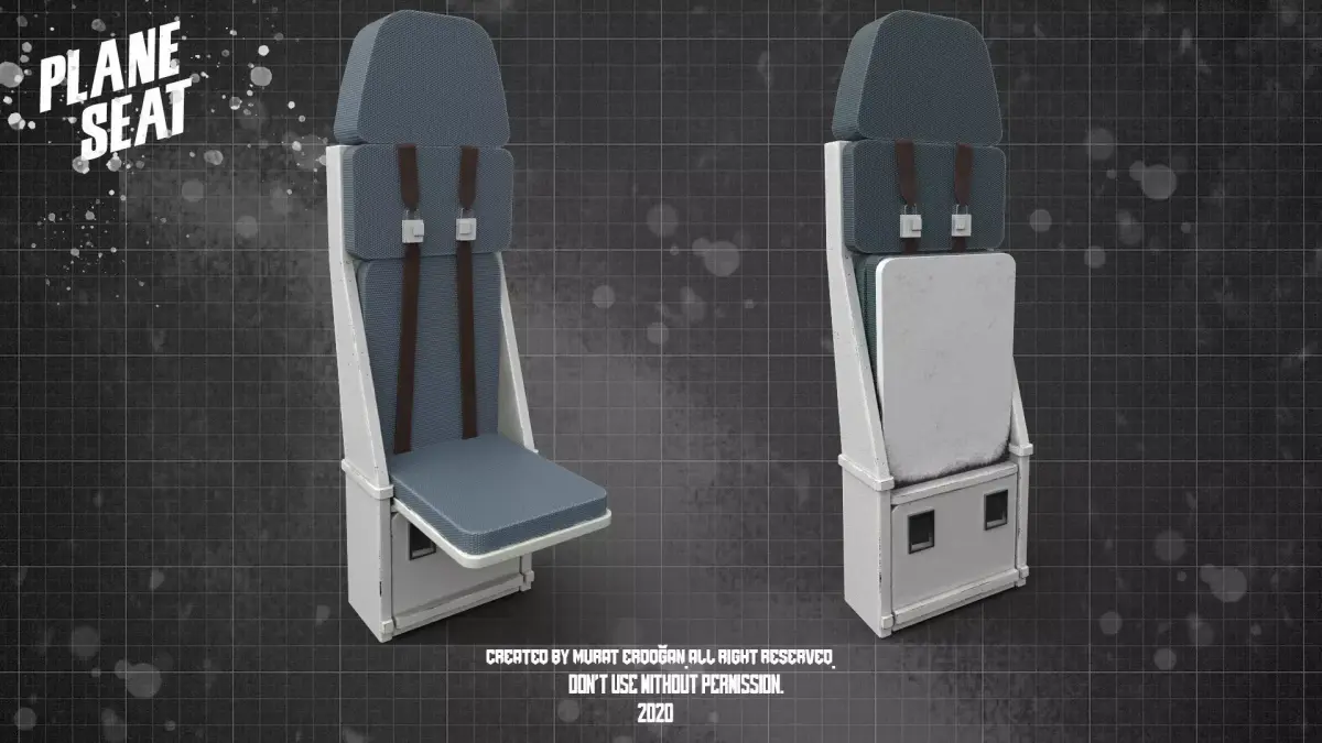 Plane Seat PBR  Low-poly 3D model