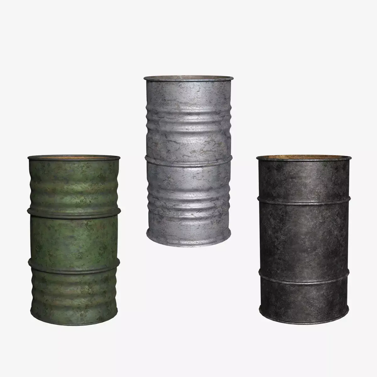 Metal Barrels Series Iron Relics Content G2A OpenLid 3D model