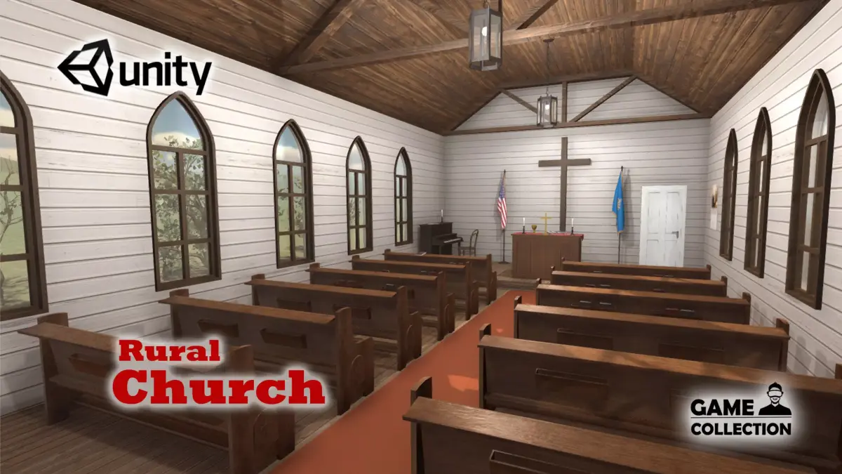 Rural Church Low-poly 3D model