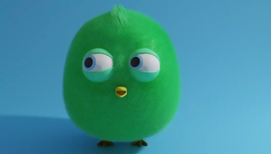 Chick bird with big eyes Free low-poly 3D model
