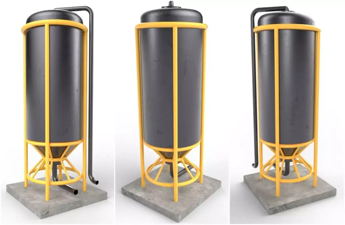 liquid tank M4 Low-poly 3D model