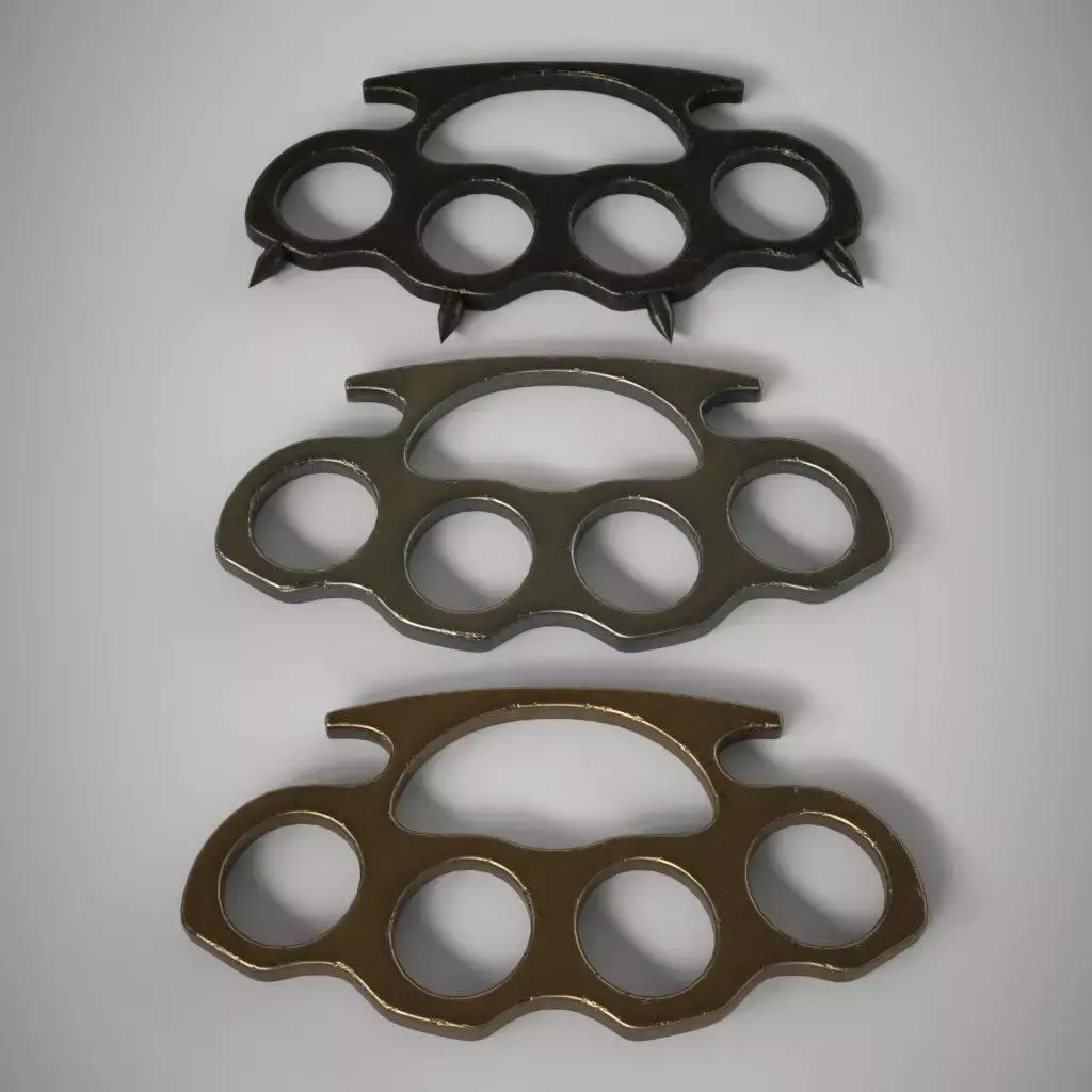 Brass Knuckles 3 Pack Low-poly 3D model