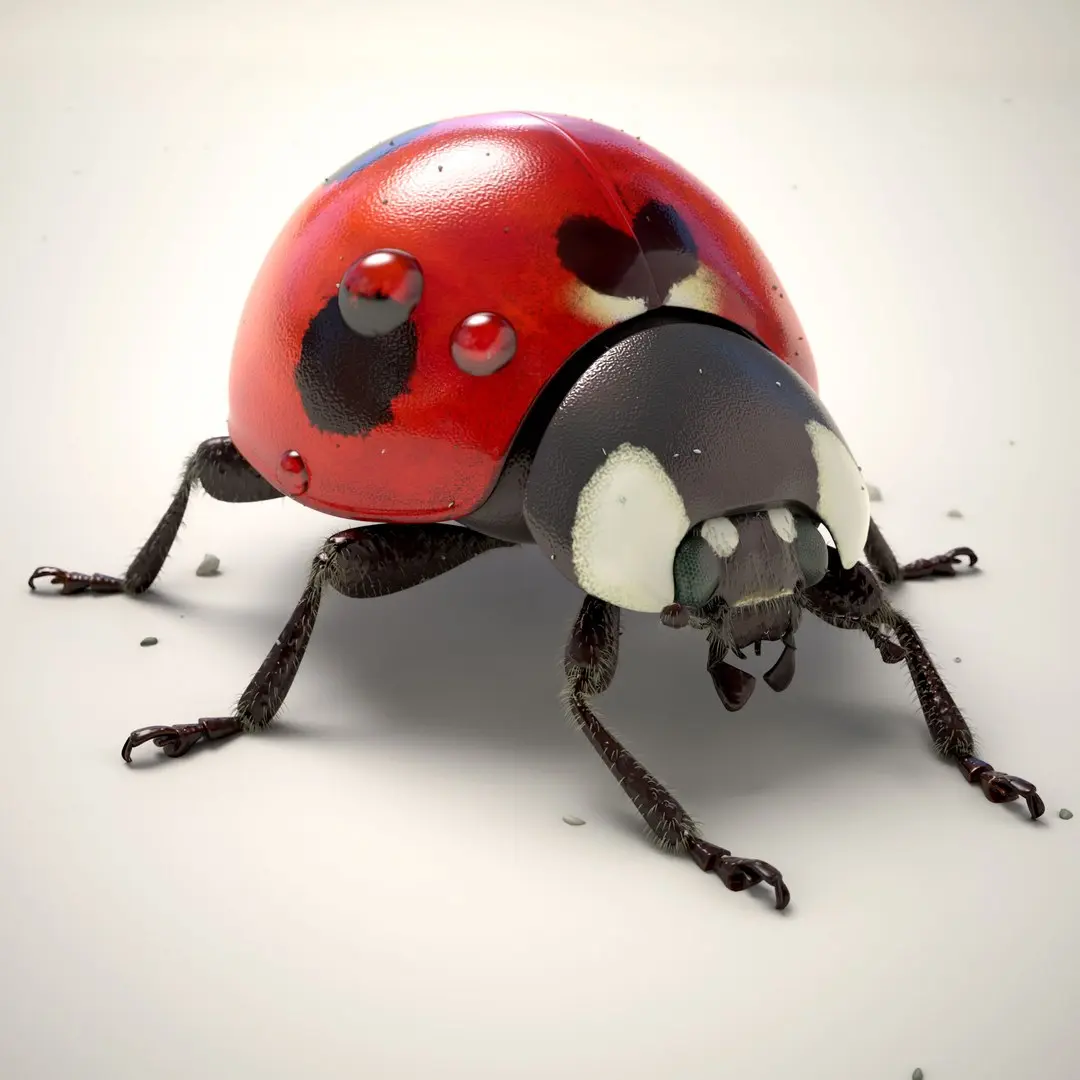 Ladybug (Animated) (V-Ray Fur) 3D model