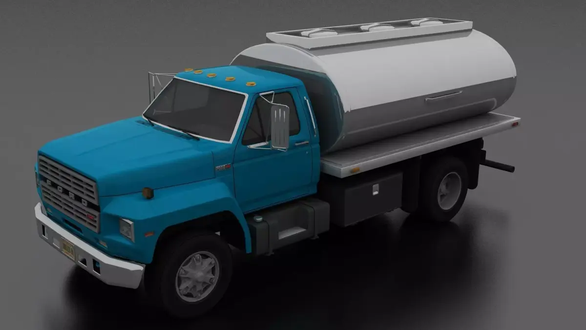 F-Series F-800 Tanker Truck 1980 Low-poly 3D model