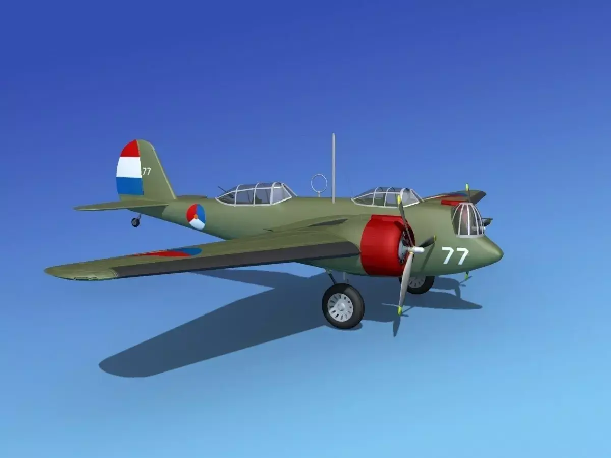 Martin B-10 Denmark 3D model