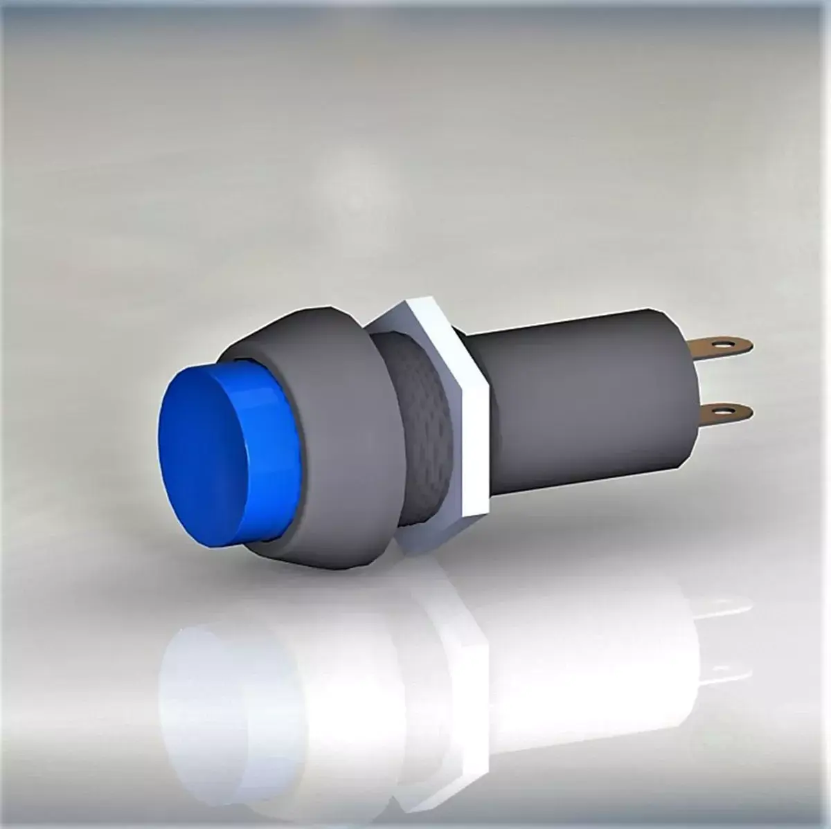 Button switch blue 3D model
