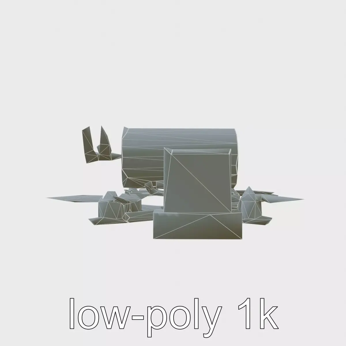 Quadcopter Drone with Camera and Accessories Low-poly 3D model