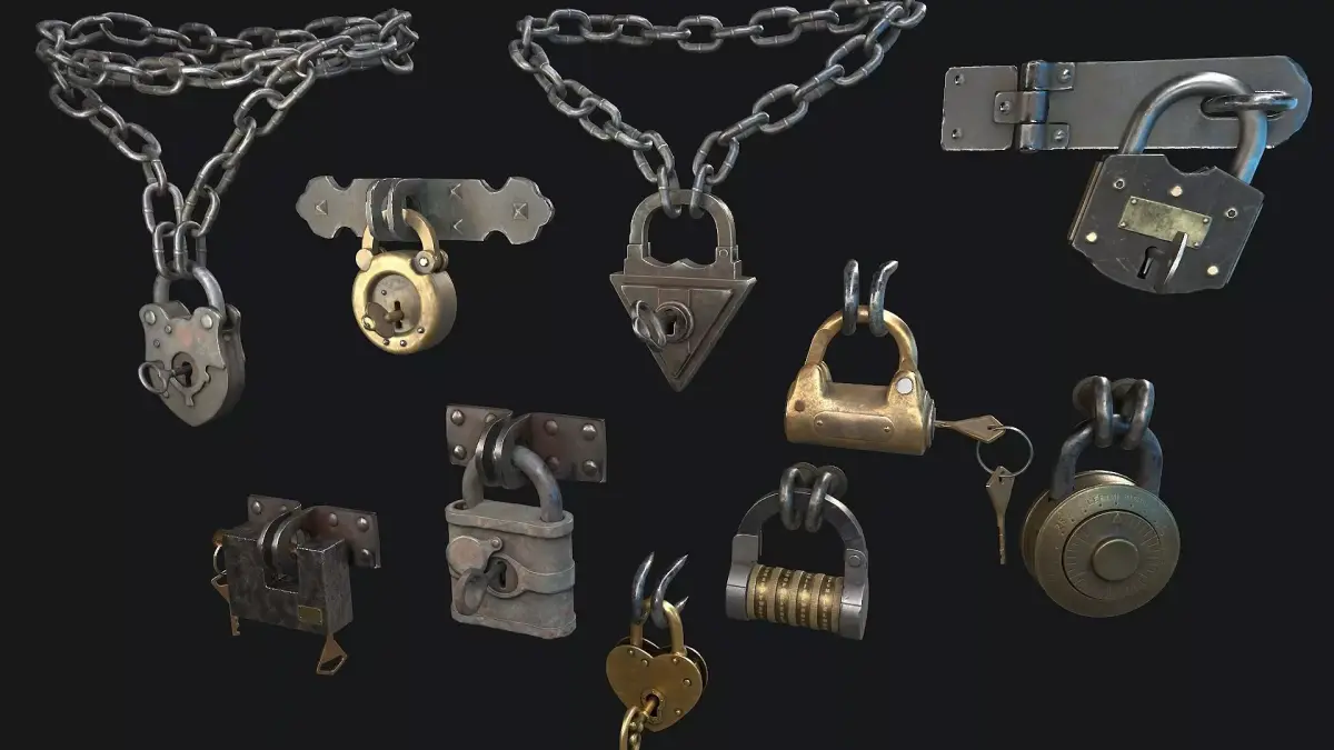 Vintage Padlock  3D Model Pack