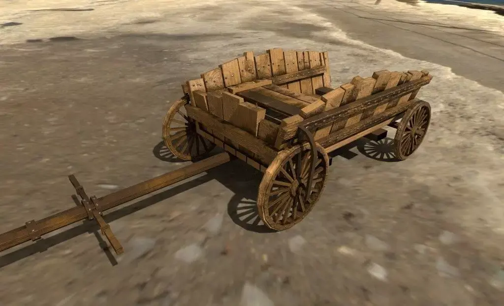 Low Poly Medieval Cart Low-poly 3D model
