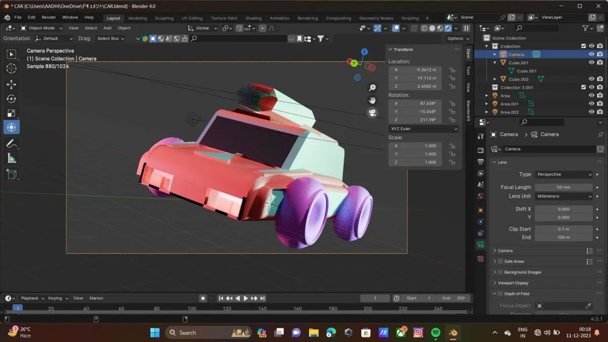 low poly car Low-poly 3D model