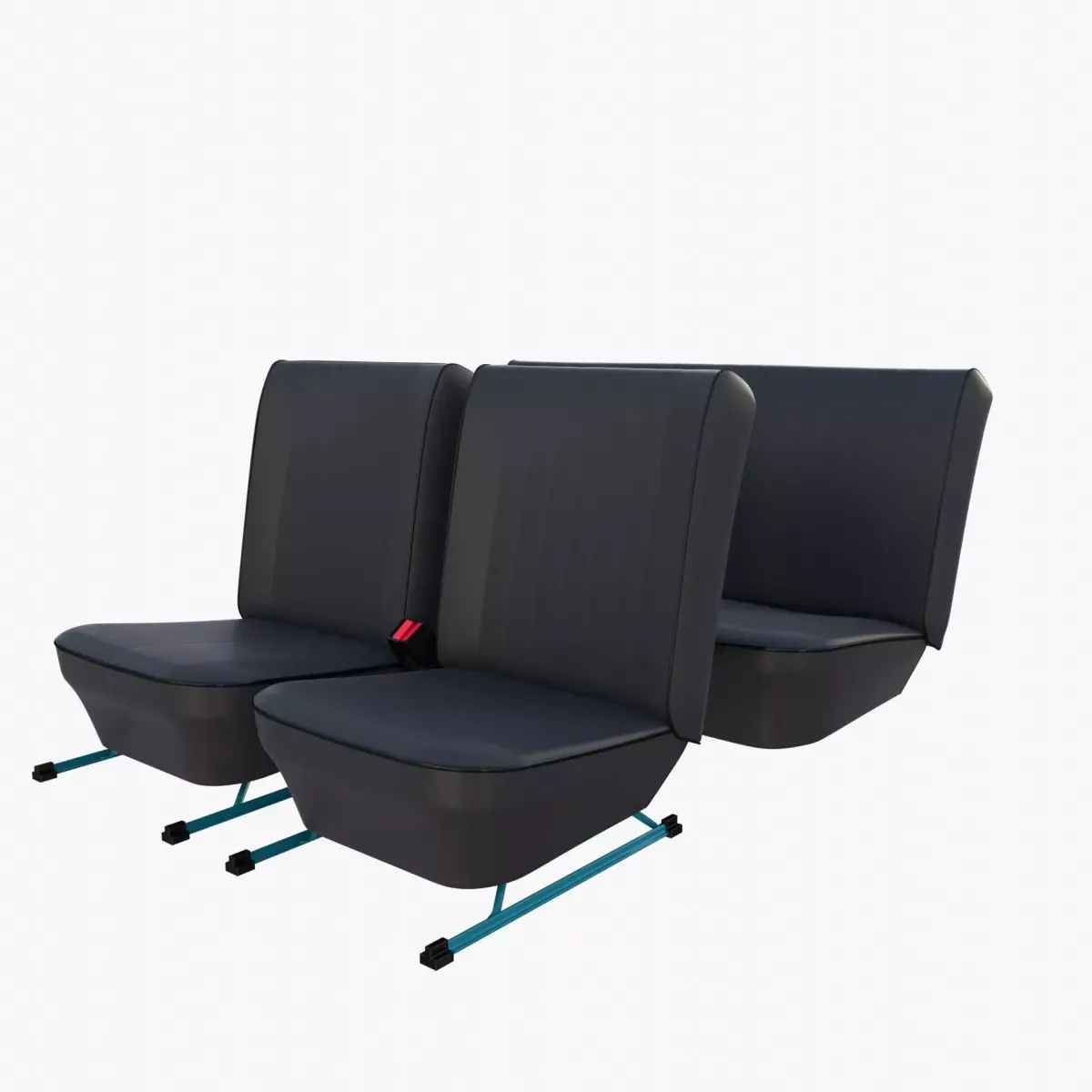 Generic Black Leather Seats v2 3D model