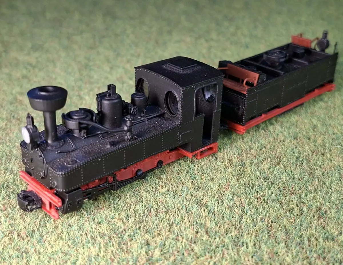 D-Feldbahn Locomotive HF with tender 1-87 H0f600mm resin 3D print model