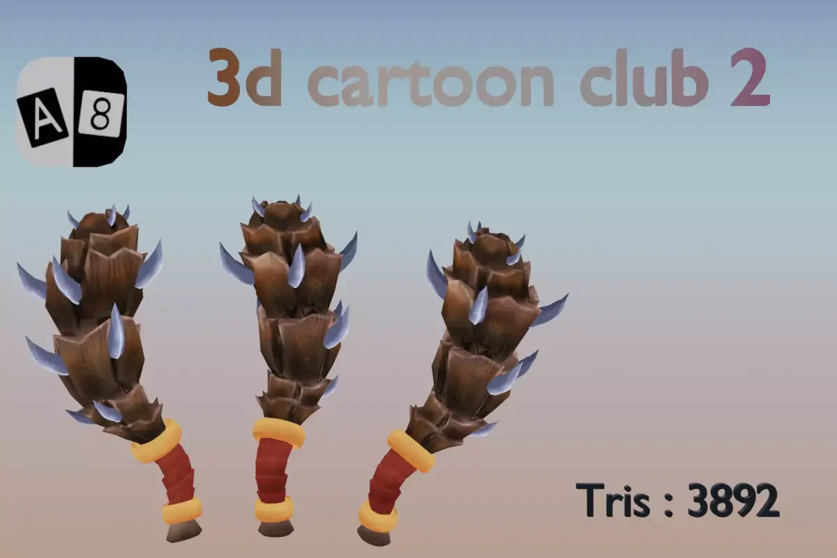 3d cartoon club 2 Low-poly 3D model