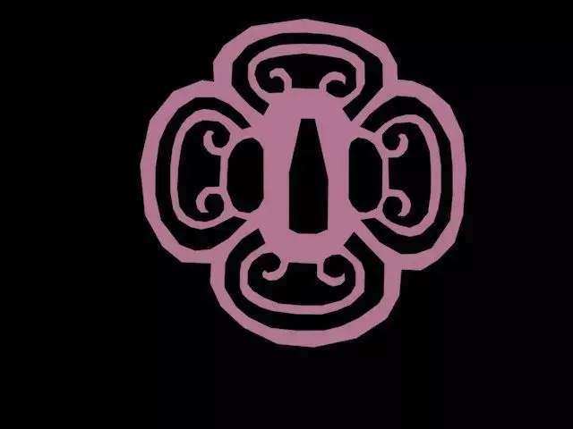 tsuba stylized symbol of flower Free low-poly 3D model