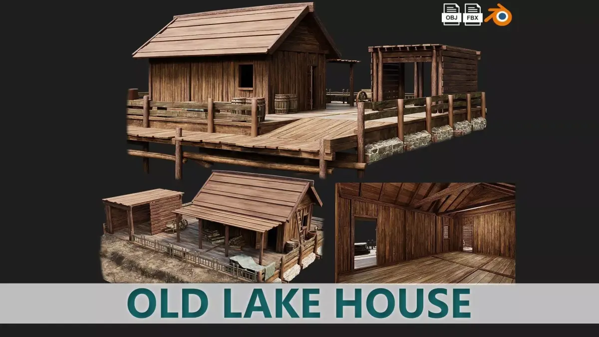 Old Lake House 26 PBR 4K GameReady Low-poly 3D model