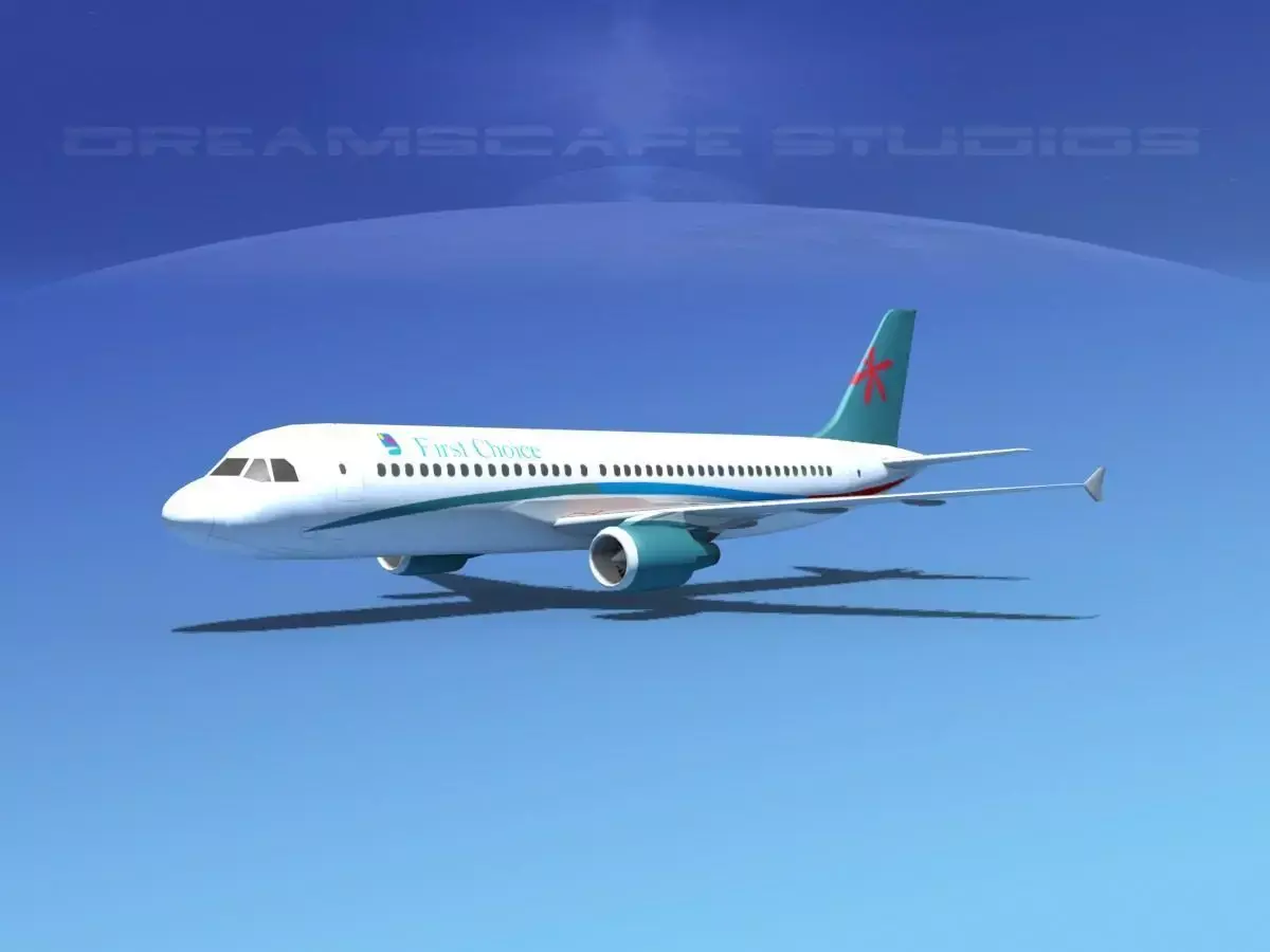 Airbus A320 First Choise Low-poly 3D model