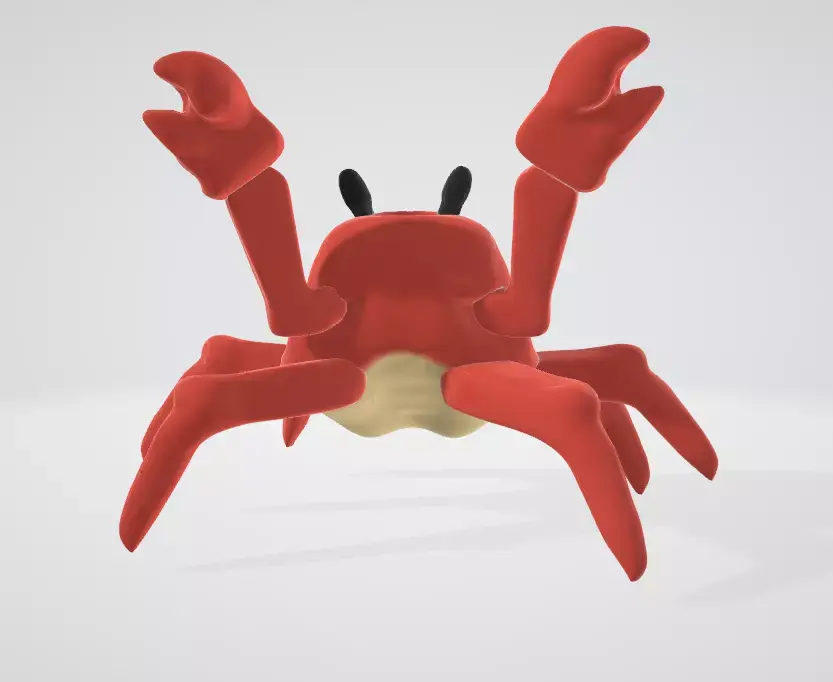 cute red crap Free 3D model