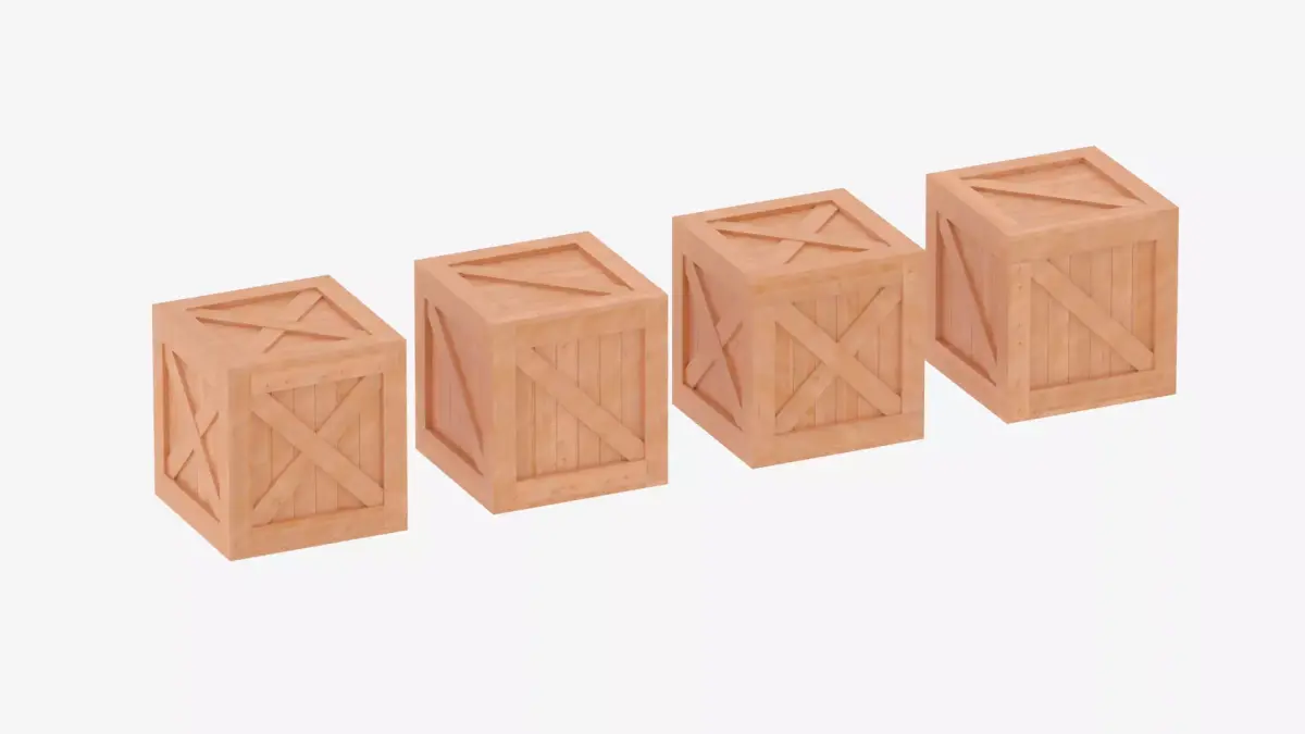 Wooden Crate Box Collection 3D model