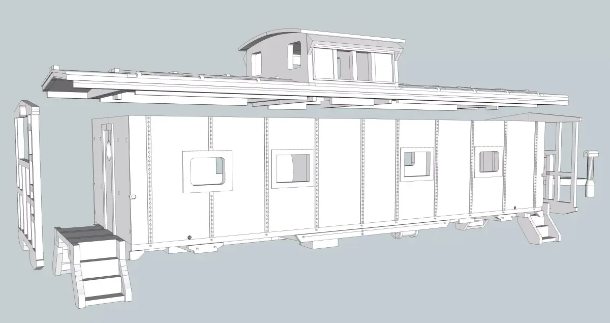 M5 Caboose N Scale SCL 3D print model