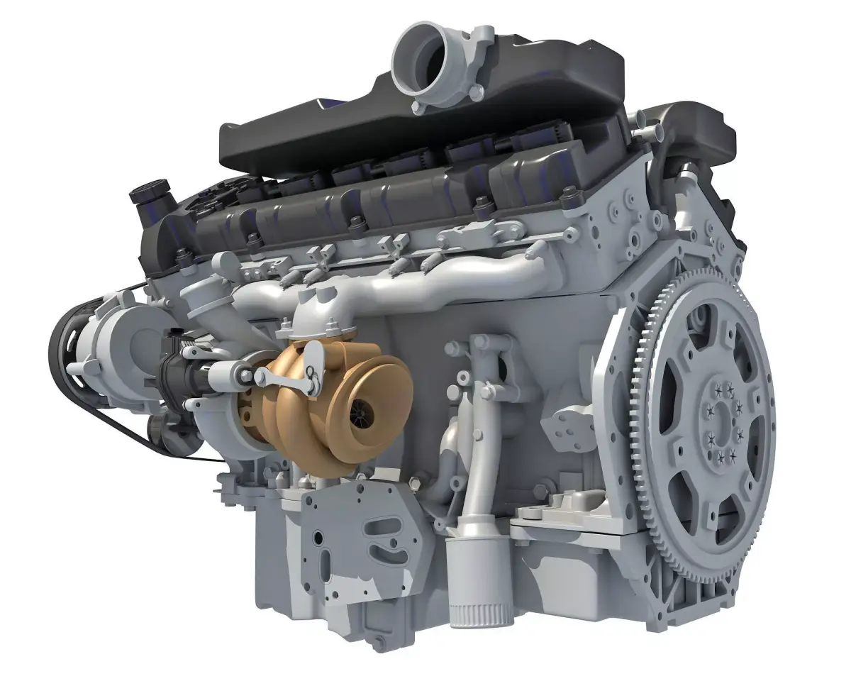 How V12 Engine Works Animation 3D model