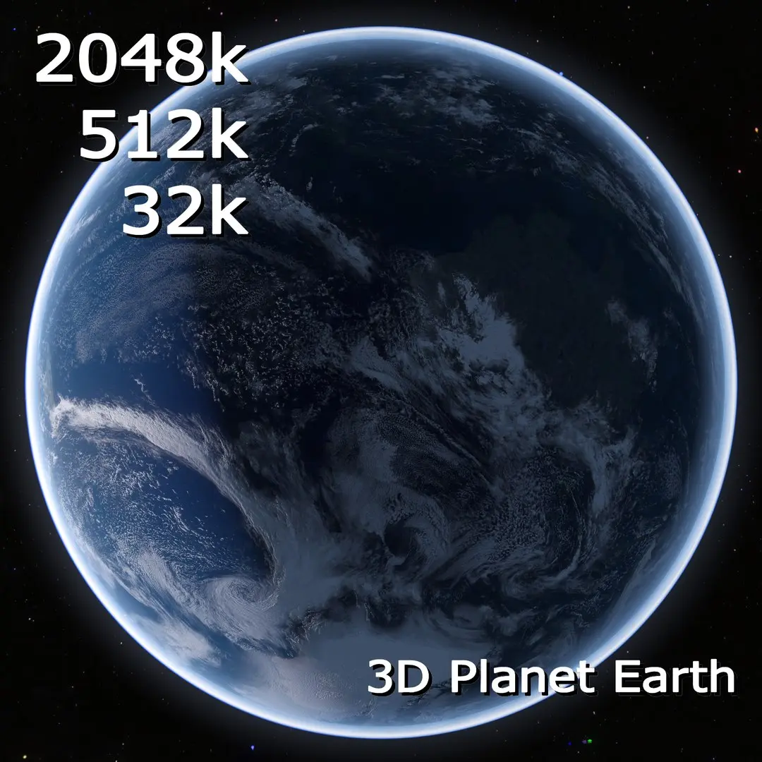 Planet Earth 2048k 512k 32k 3D model