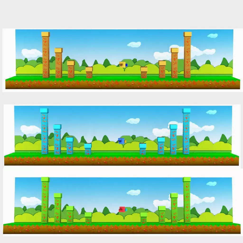 Flappy 3D-Complete Game Template Low-poly 3D model