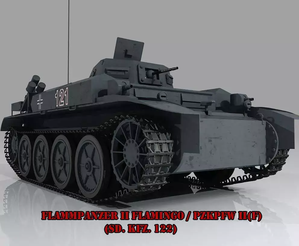 Panzer II Flamingo  Flammpanzer Sdkfz 122 3D model