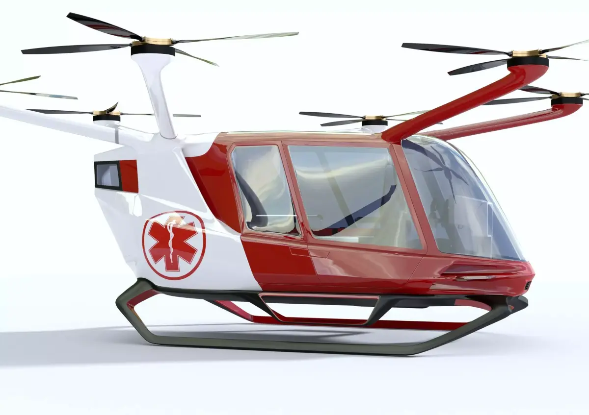 Medical Ambulance Drone with Interior 3D model
