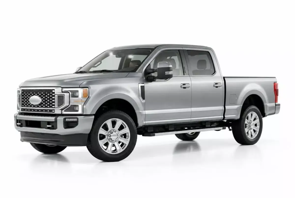 Modern Silver Heavy Duty Crew Cab Pickup Truck 3D model