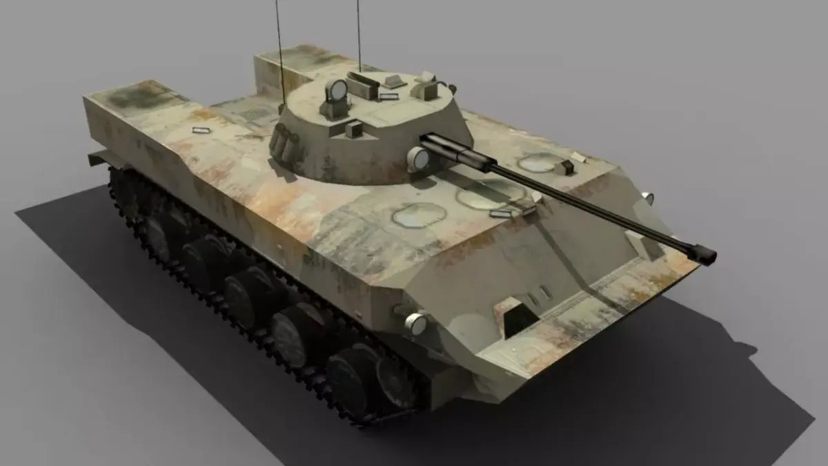 BMD-3 armoured tank Low-poly 3D model