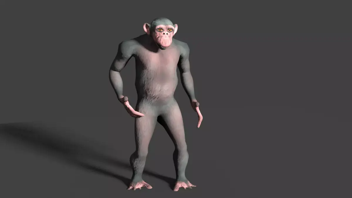CHIMPAZEE monkey running Low-poly 3D model
