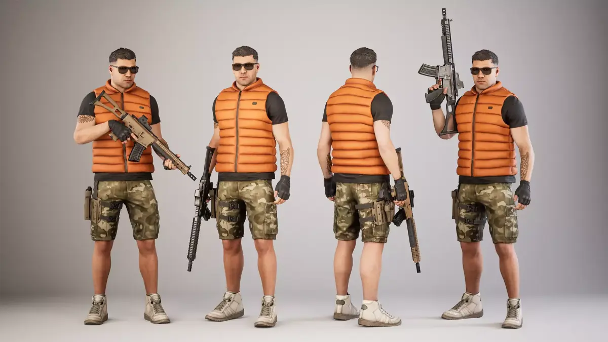 Casual Soldier 24 Low-poly 3D model
