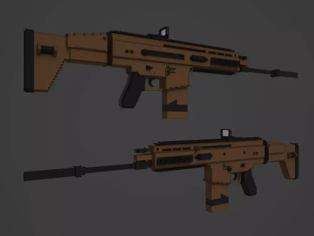 Voxel FN-Scar 3D model