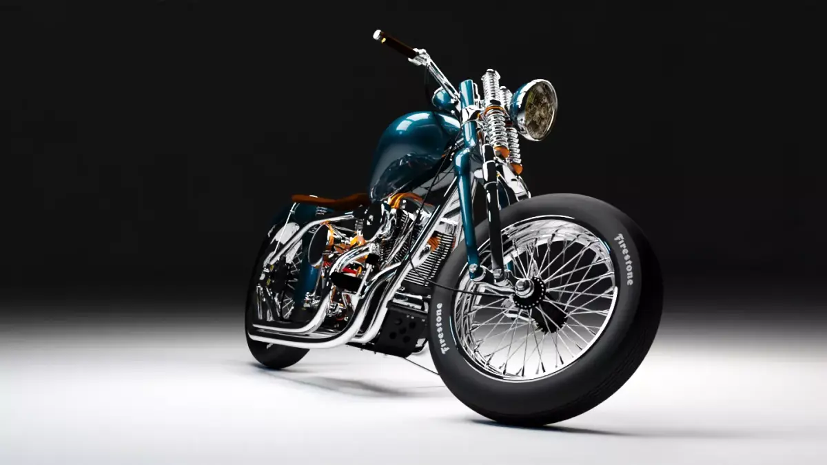 HD bobber motorcyle 3D model 3D model