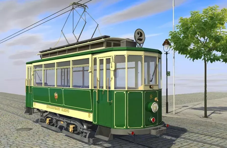 Old Tram 3D model purchase