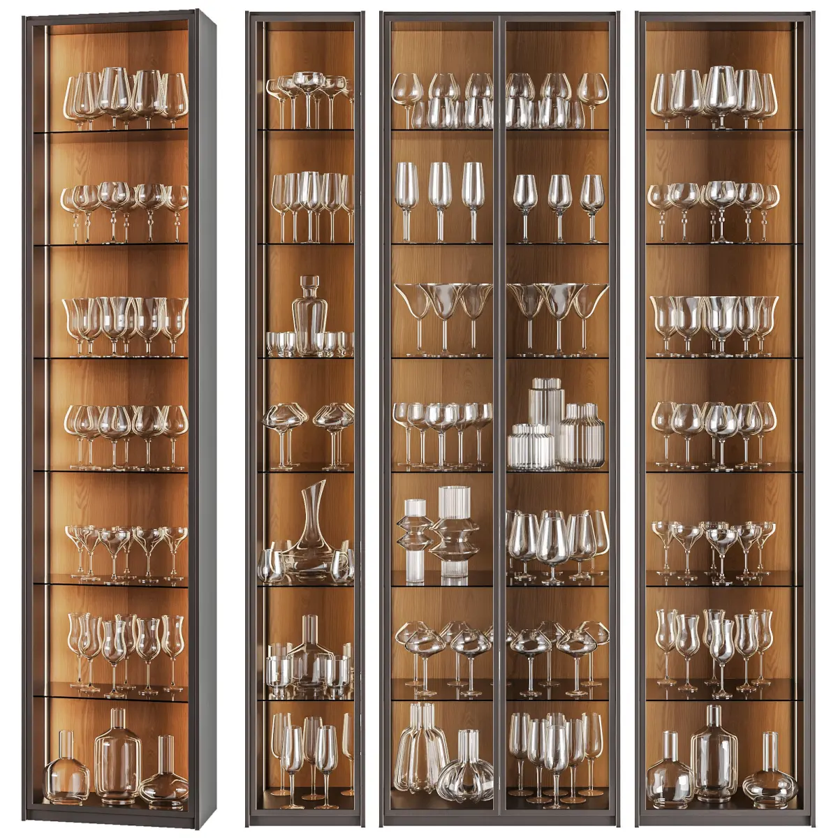  Luxury Glassware Cabinet Set 01 3D model purchase