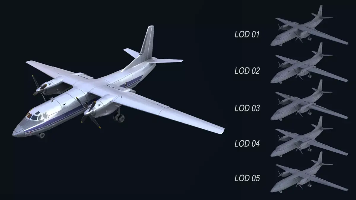 Asset - Army - AN 26 Curl 3D model Realistic Low-poly 3D model