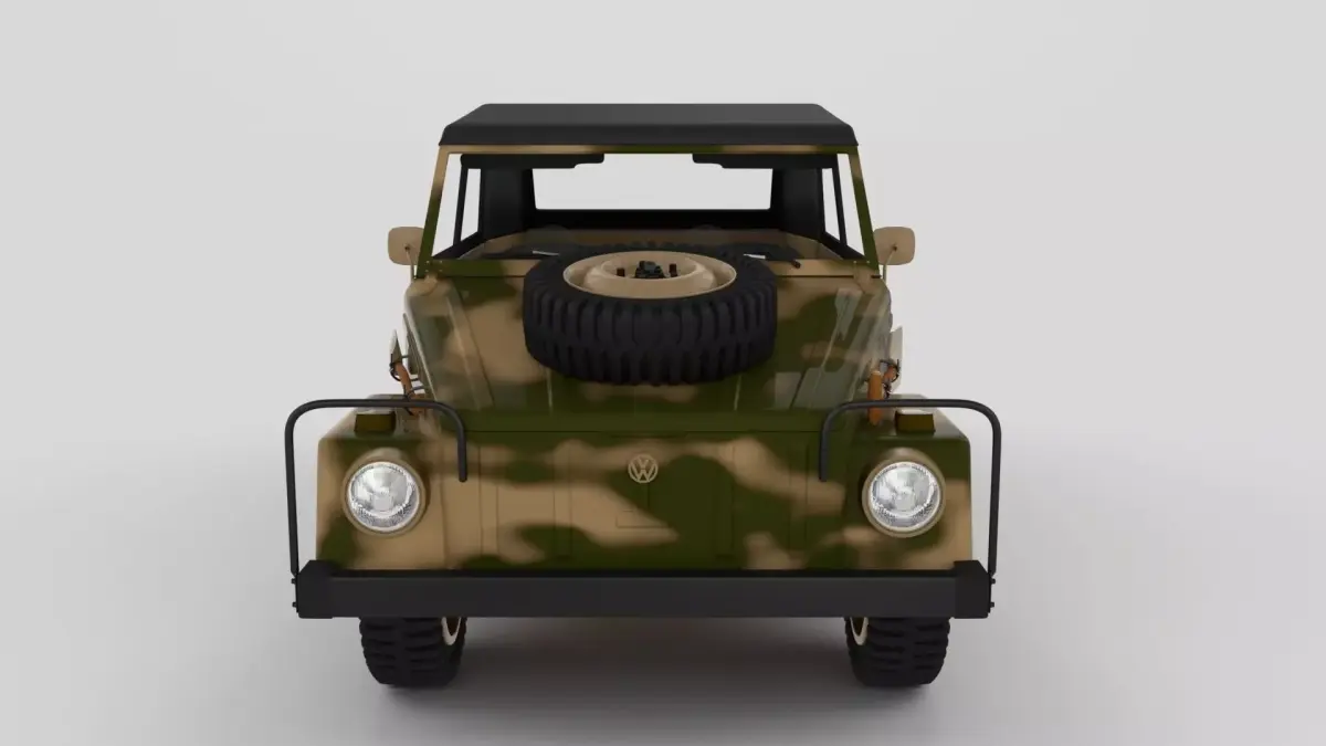 VW Type 181 Army with interior top up  3D model