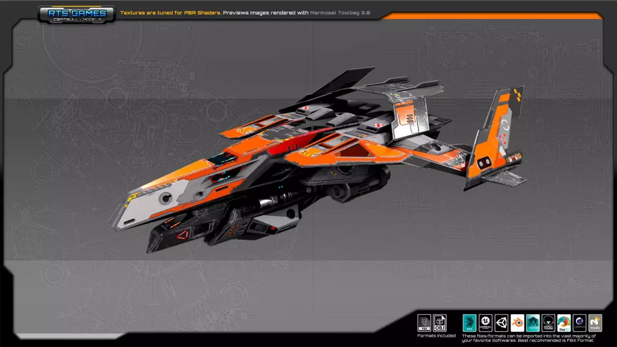 SF REBEL Fighter RF8 Low-poly 3D model