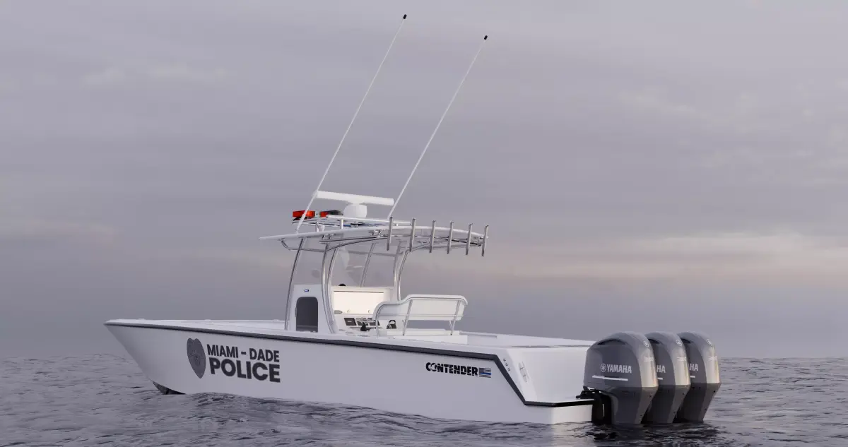 Contender Police Boat with Trailer  3D model