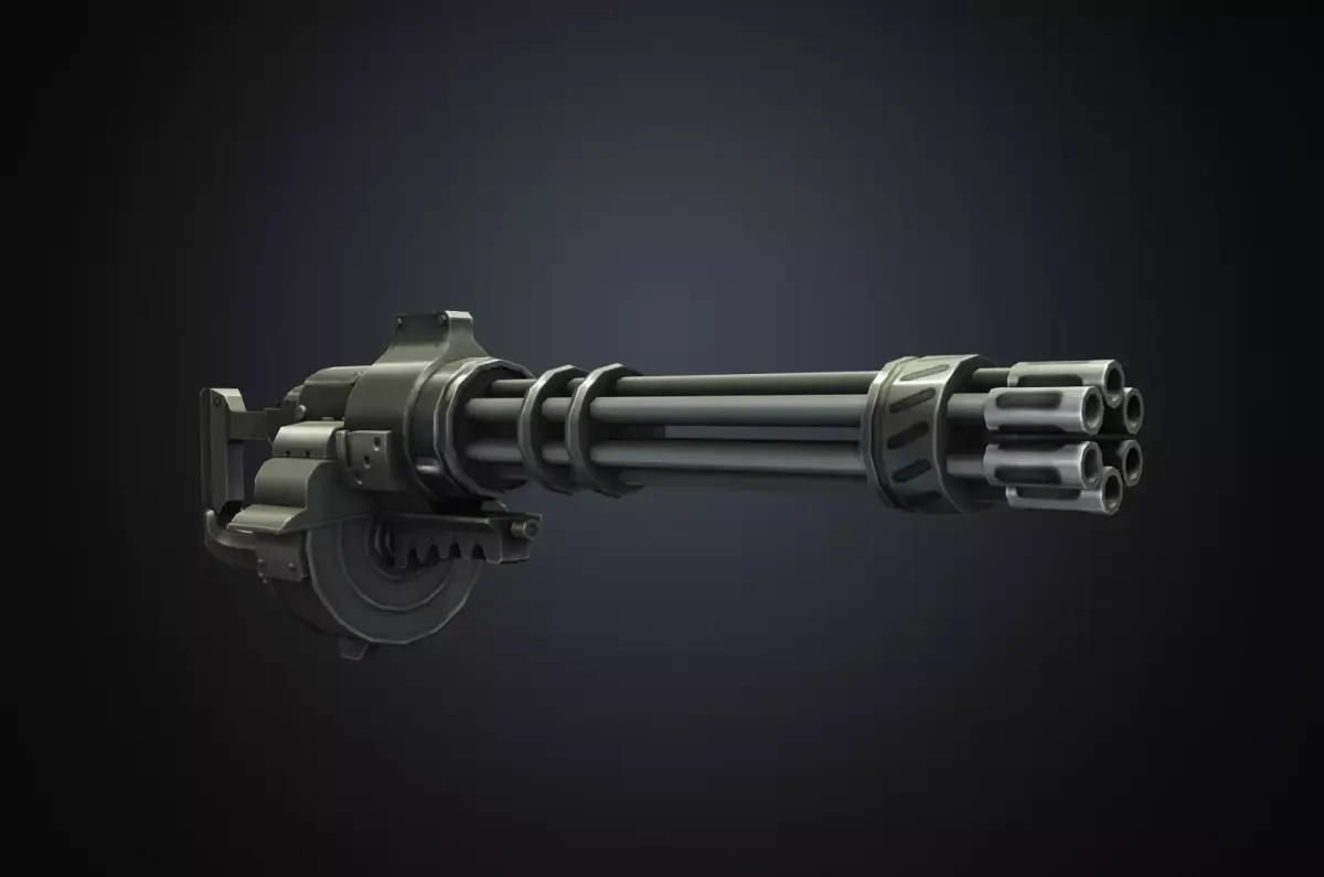 EVA Gatling gun hand-painted low poly Low-poly 3D model