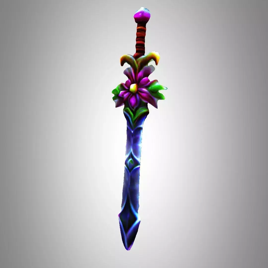 Girly Flower Sword Low-poly 3D model