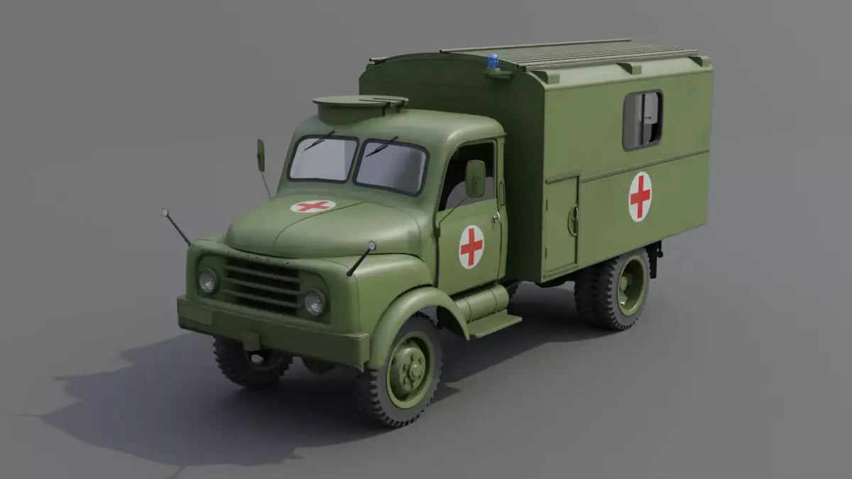 Hanomag AL 28 Military Ambulance Low-poly 3D model