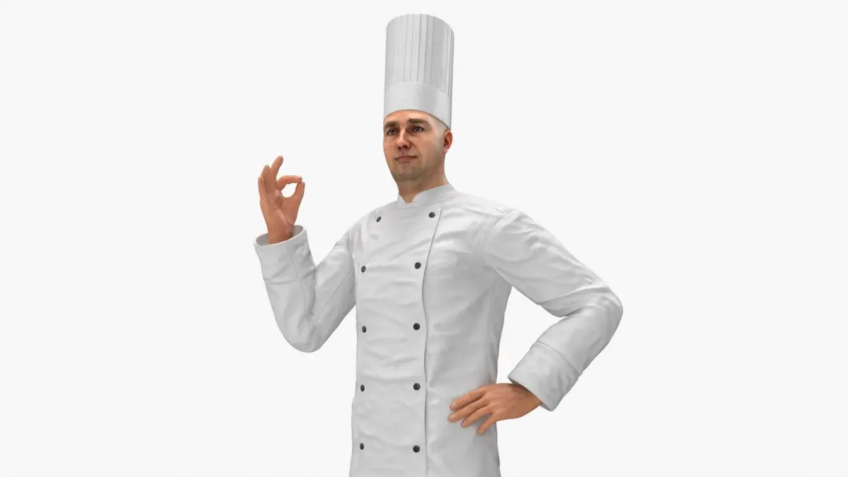 Professional Chef Character in Pose 3D model